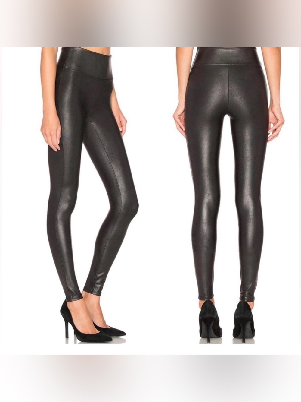 SPANX Faux Leather Leggings. Size large